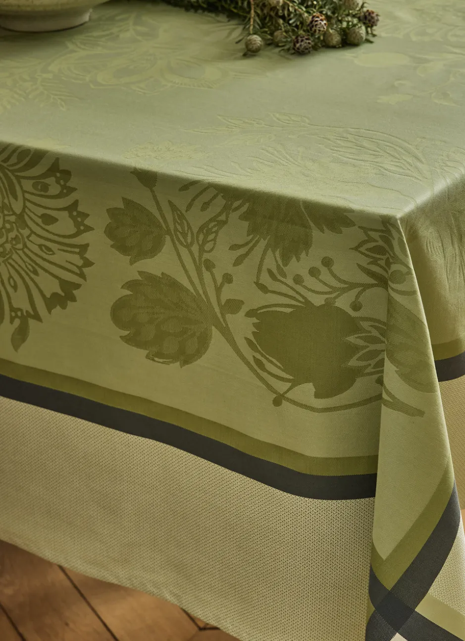 NAPPE EN COTON JACQUARD MOTIF FLORAL INTZ MULTICOLORE VERT