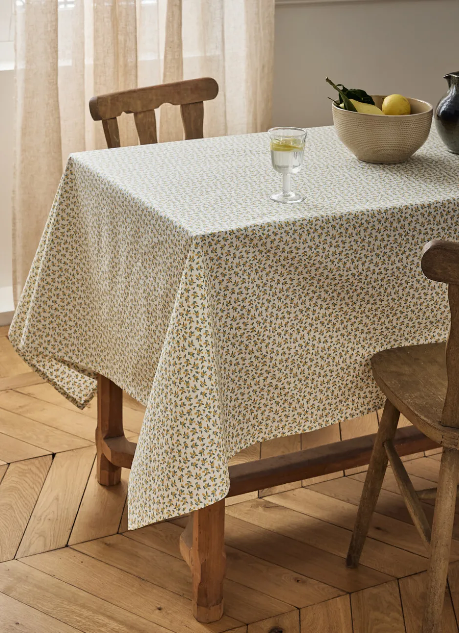 NAPPE ENDUITE EN COTON CERY MULTICOLORE JAUNE