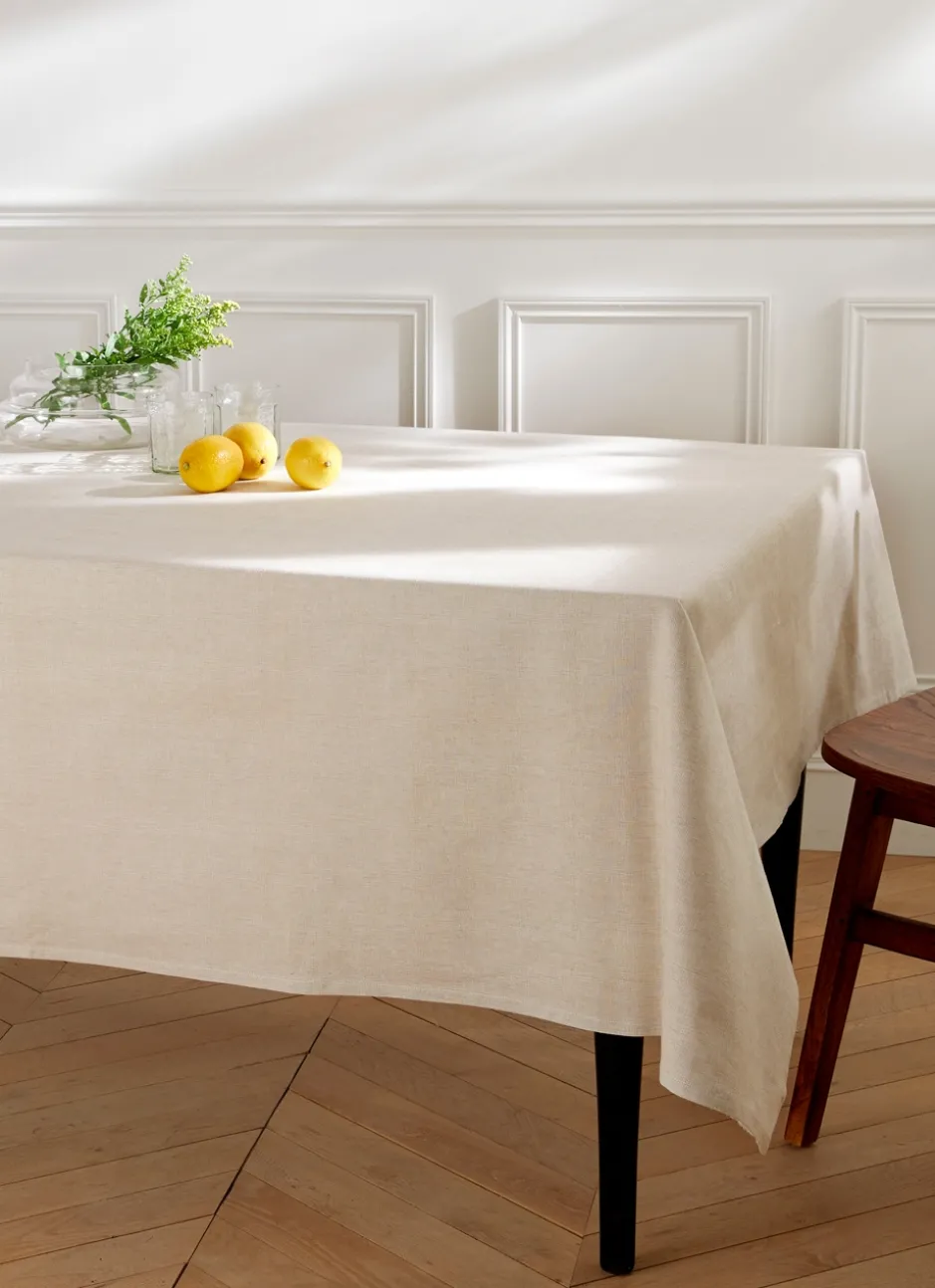 NAPPE ENDUITE EN COTON TEXTURÉ BEIGE