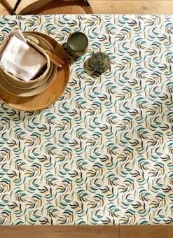 NAPPE ENDUITE IMPRIMÉ FEUILLES CLOÉ MULTICOLORE