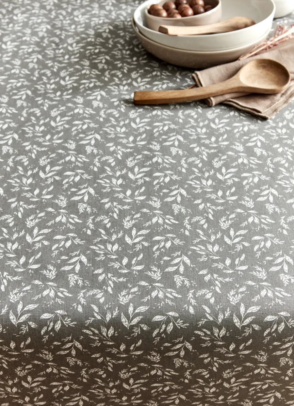 NAPPE ENDUITE À MOTIF VÉGÉTAL GRIS
