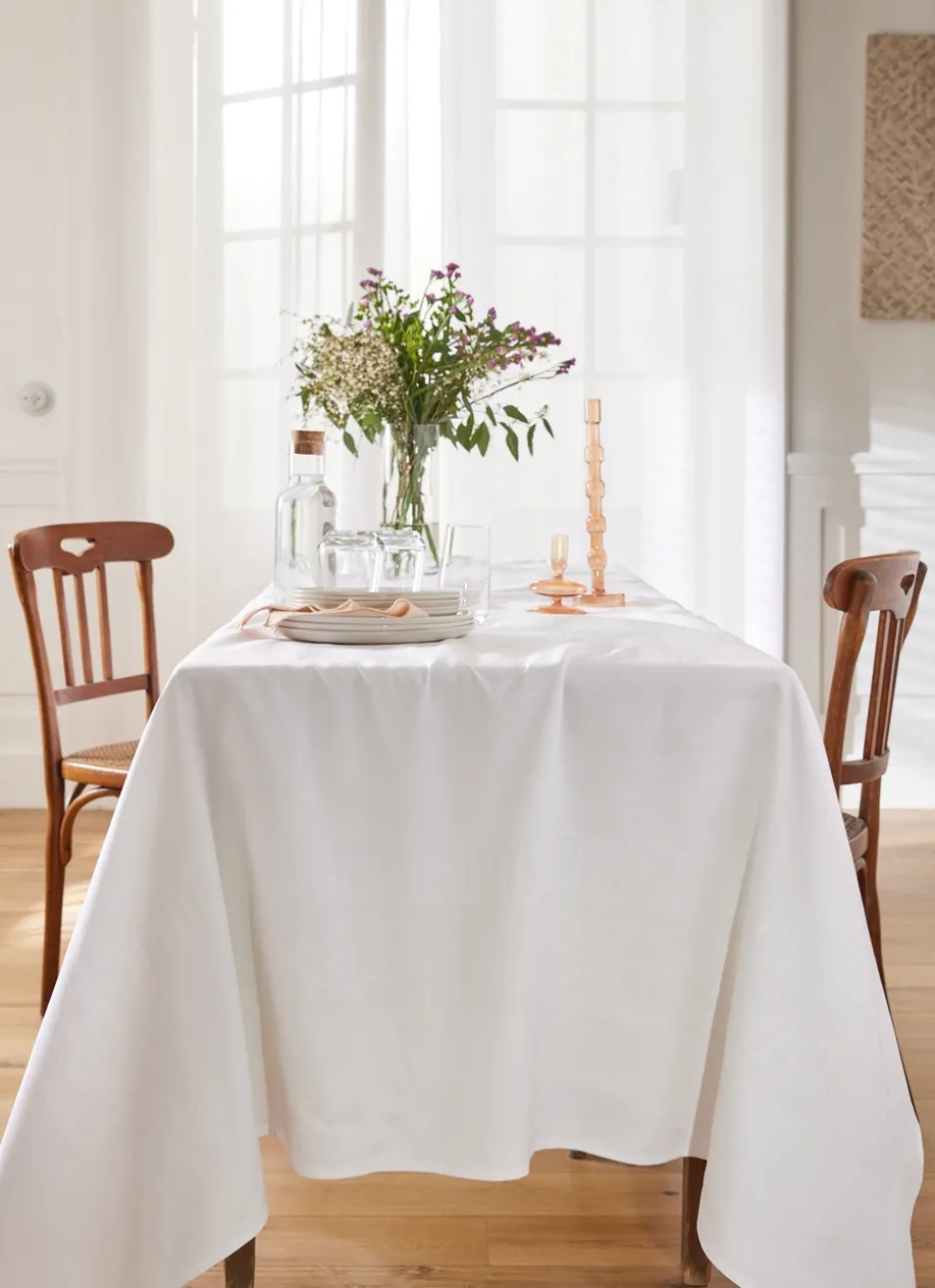 NAPPE EN JACQUARD BLANC