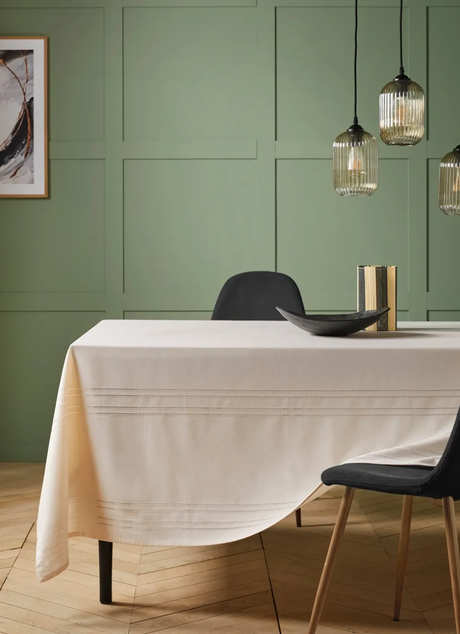 NAPPE POINÇON EN COTON NANI ÉCRU
