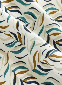 NAPPE RONDE ENDUITE IMPRIMÉ FEUILLES CLOÉ MULTICOLORE