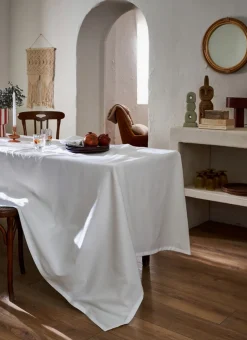 NAPPE UNIE EN TOILE BLANC