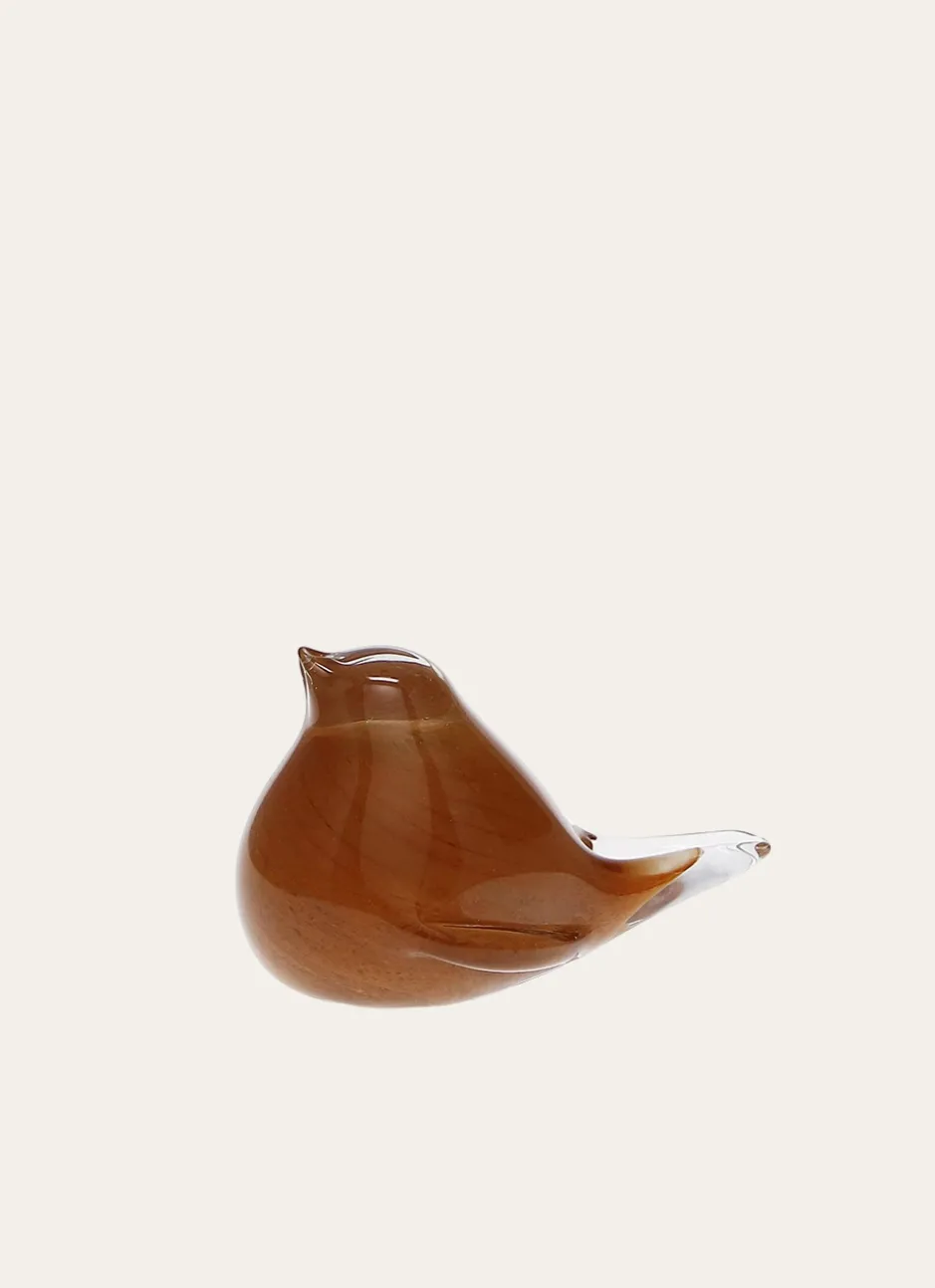 OISEAU EN VERRE TRANSPARENT COLORÉ TRANSPARENT/JAUNE