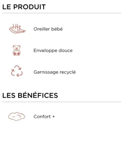 OREILLER BÉBÉ MOELLEUX BLANC
