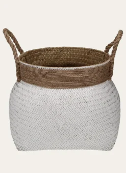 PANIER CORDE EN JONC BLANC/BEIGE