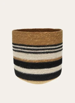 PANIER DE DÉCO EN JONC DE MER CAMEL