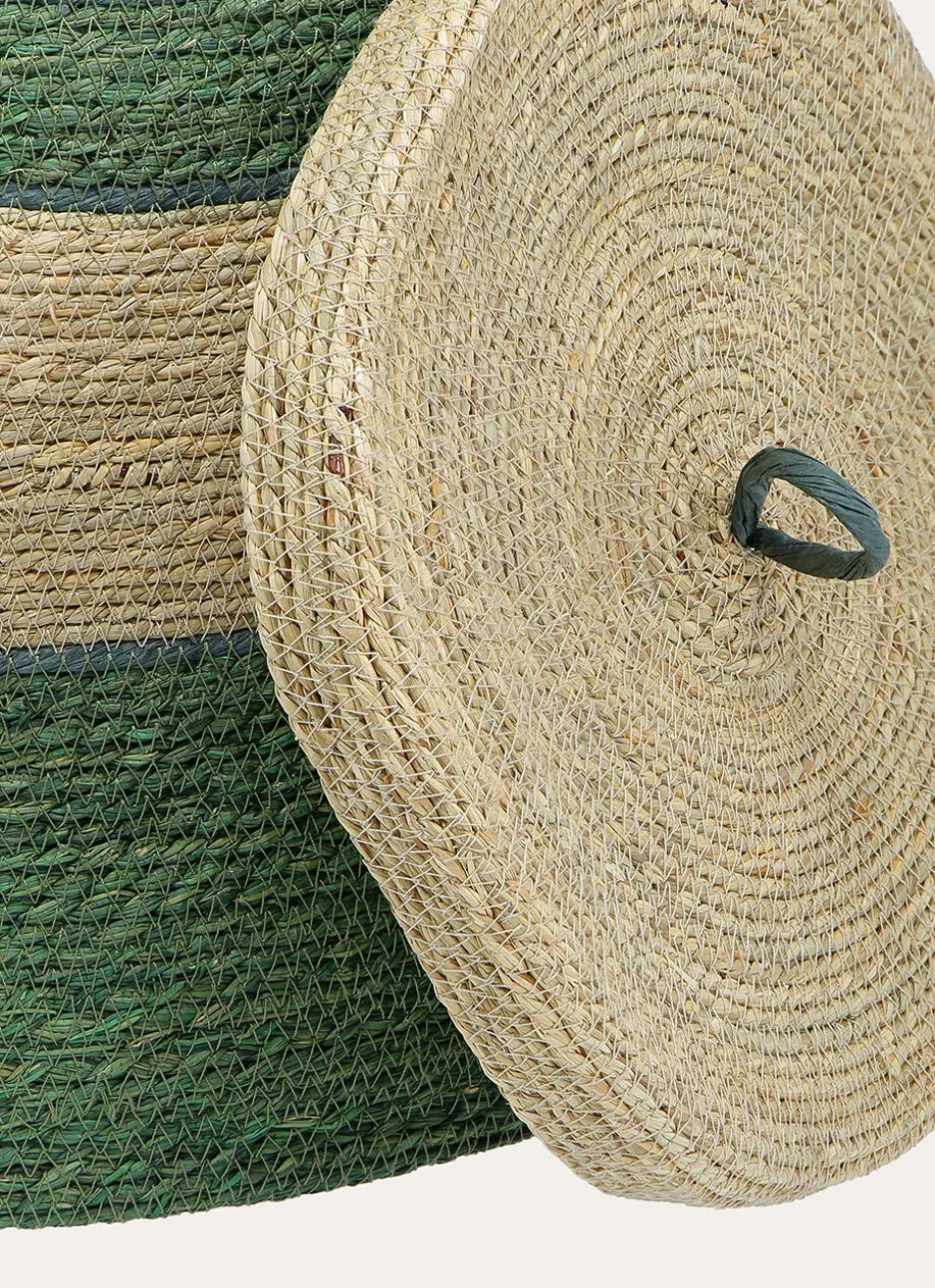 PANIER EN SEAGRASS NATUREL/VERT