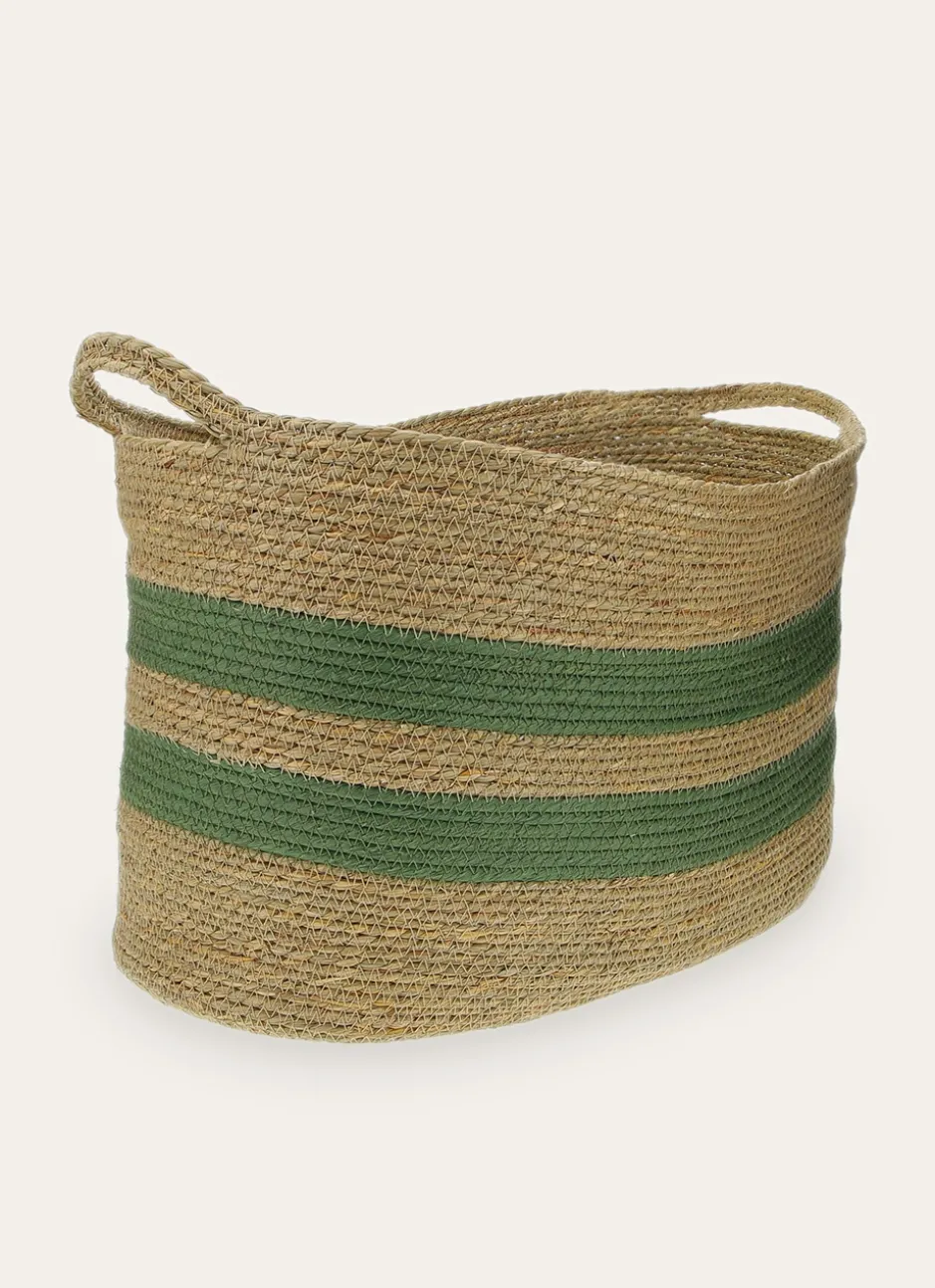 PANIER OVALE EN JONC DE MER NATUREL VALENTIN NATUREL/VERT