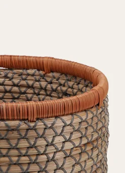 PANIER RIGIDE EN FIBRES NATURELLES AVEC TREILLAGE NATUREL