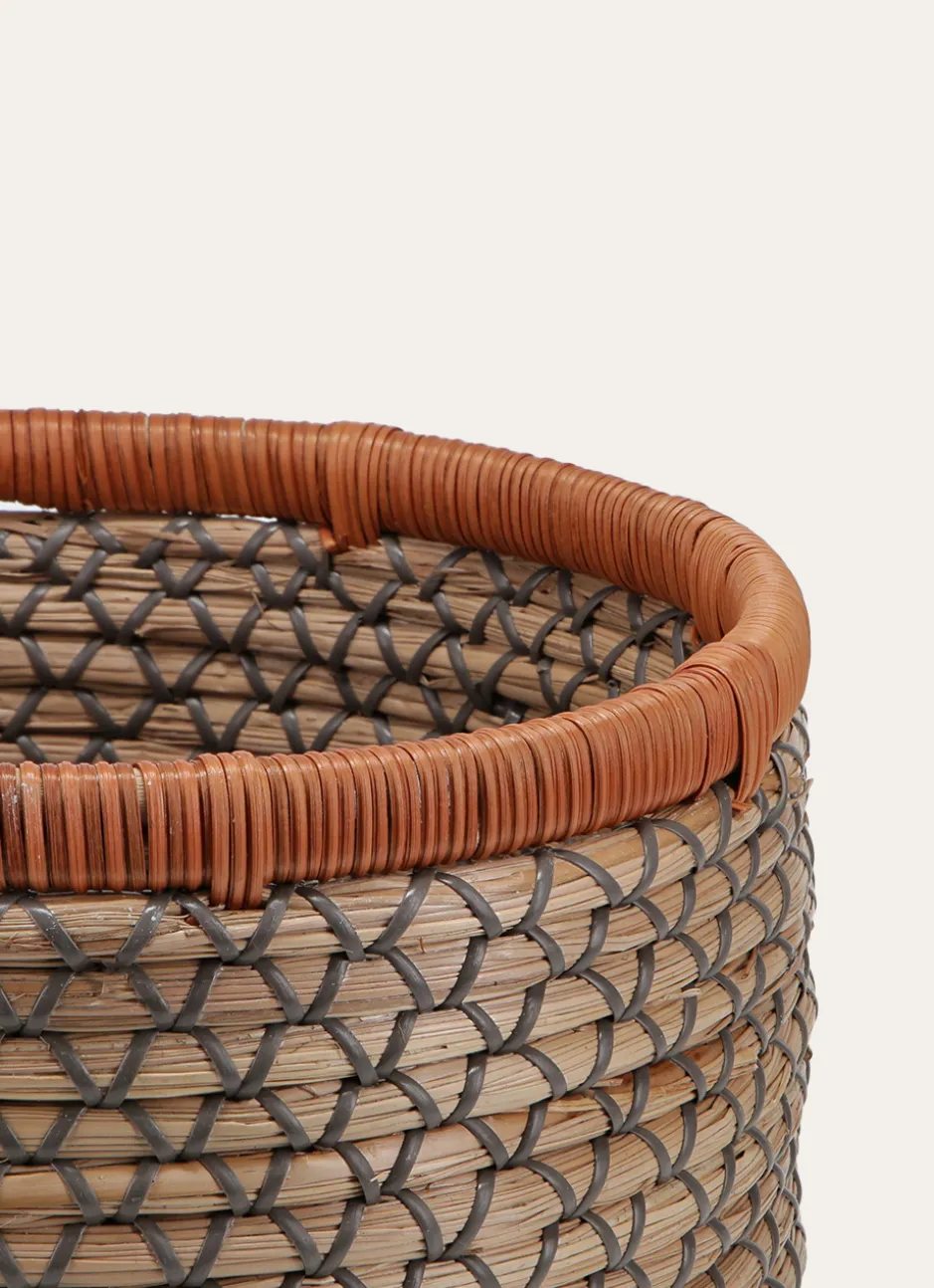 PANIER RIGIDE EN FIBRES NATURELLES AVEC TREILLAGE NATUREL