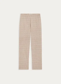 PANTALON DÉCONTRACTÉ EN COTON IMPRIMÉ ECRU