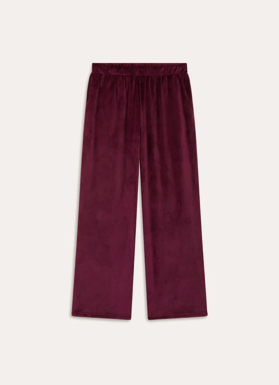 PANTALON DE PYJAMA EN VELOUR ULTRA AUBERGINE