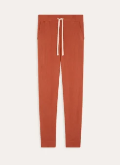 PANTALON D'INTÉRIEUR EN MAILLE NID D'ABEILLE BRIQUE