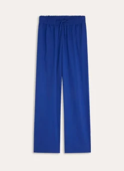 PANTALON EN COTON TWILL BLEU