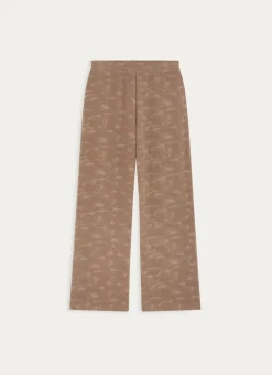 PANTALON EN FIL METALLISE ARGILE