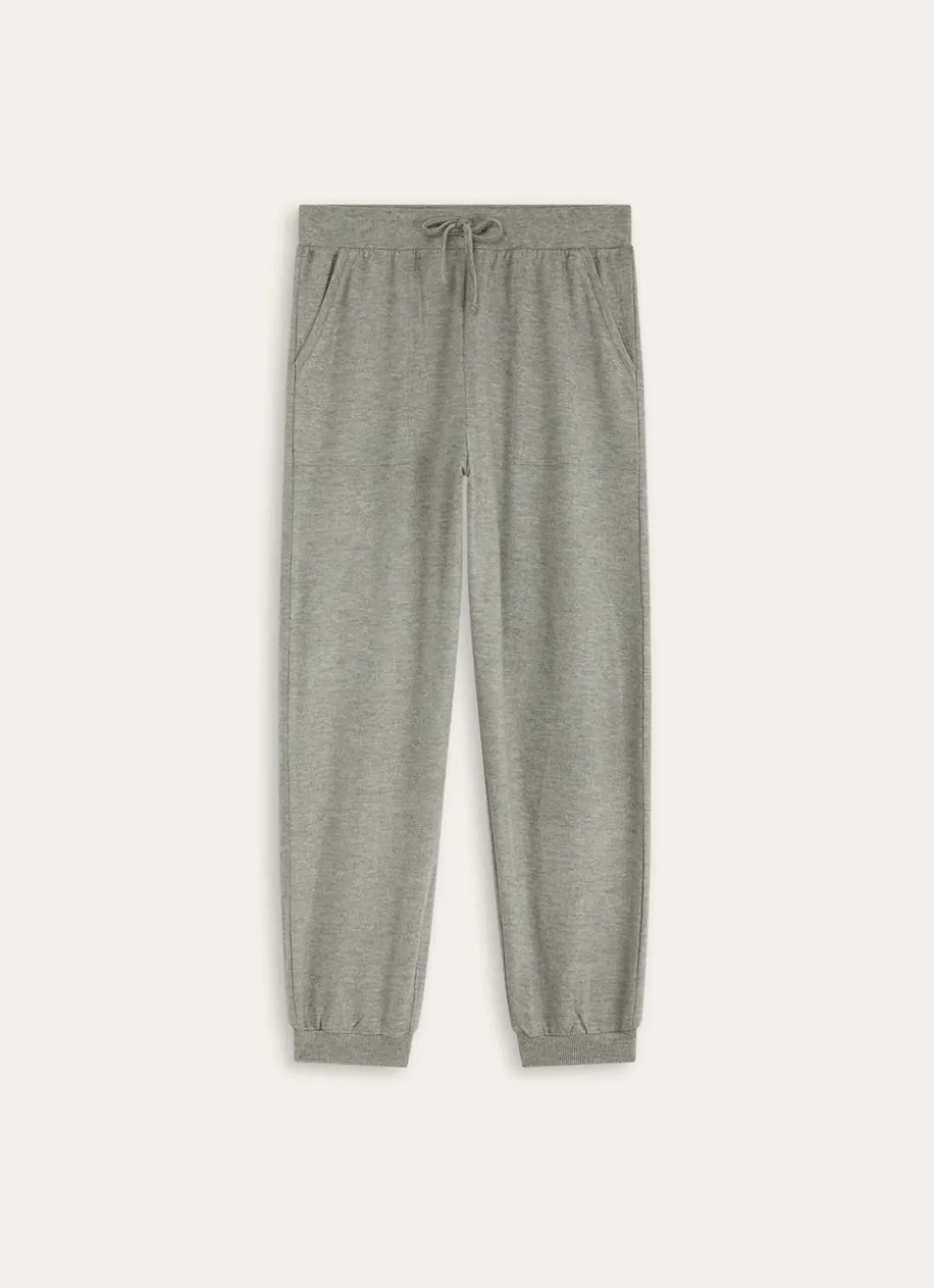 PANTALON EN MAILLE DOUCE COTELÉE ROUV vert