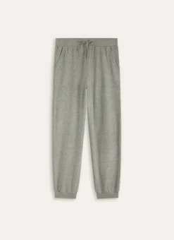 PANTALON EN MAILLE DOUCE COTELÉE ROUV vert