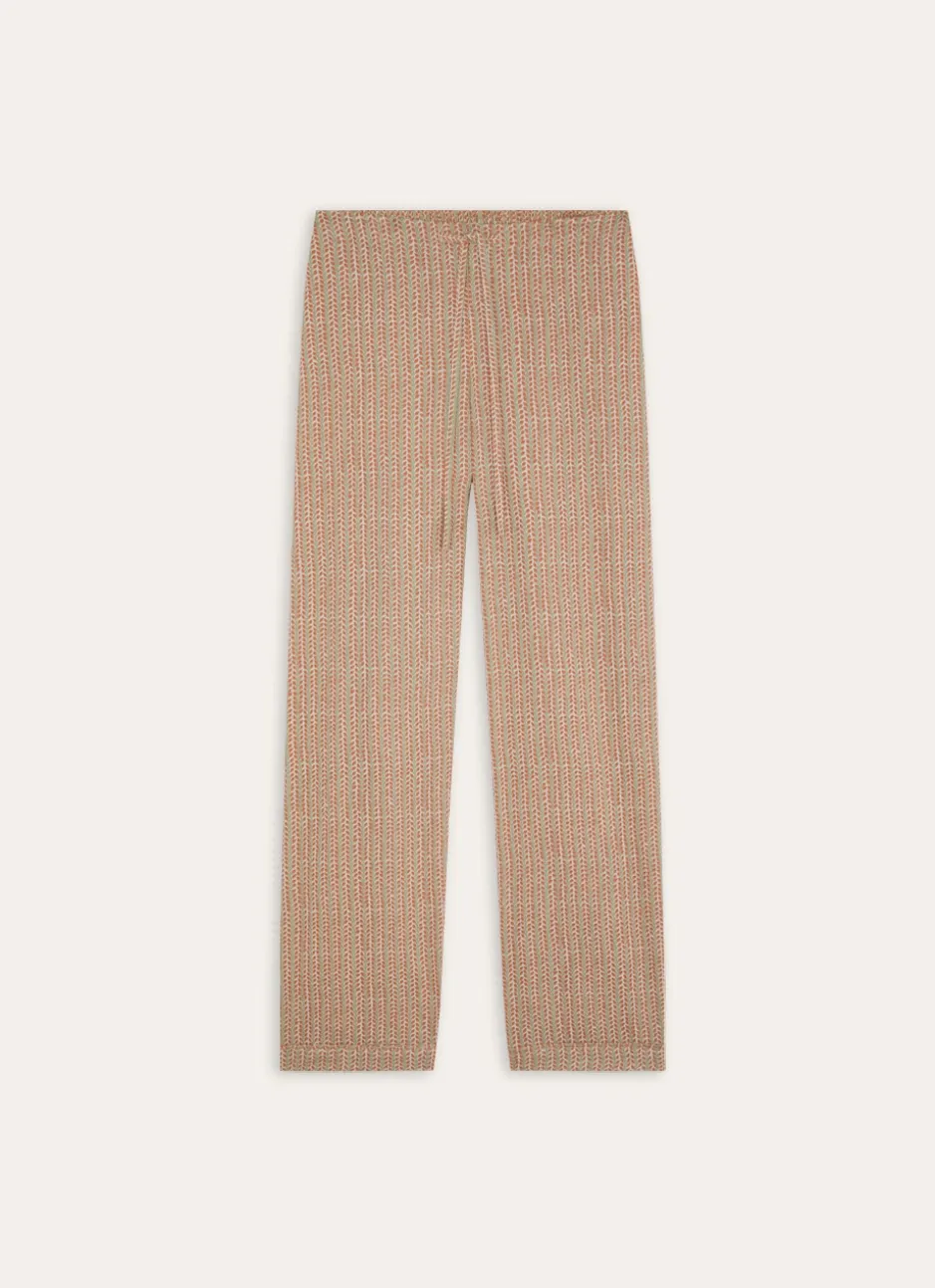 PANTALON EN VOILE DE COTON IMPRIMÉ vert