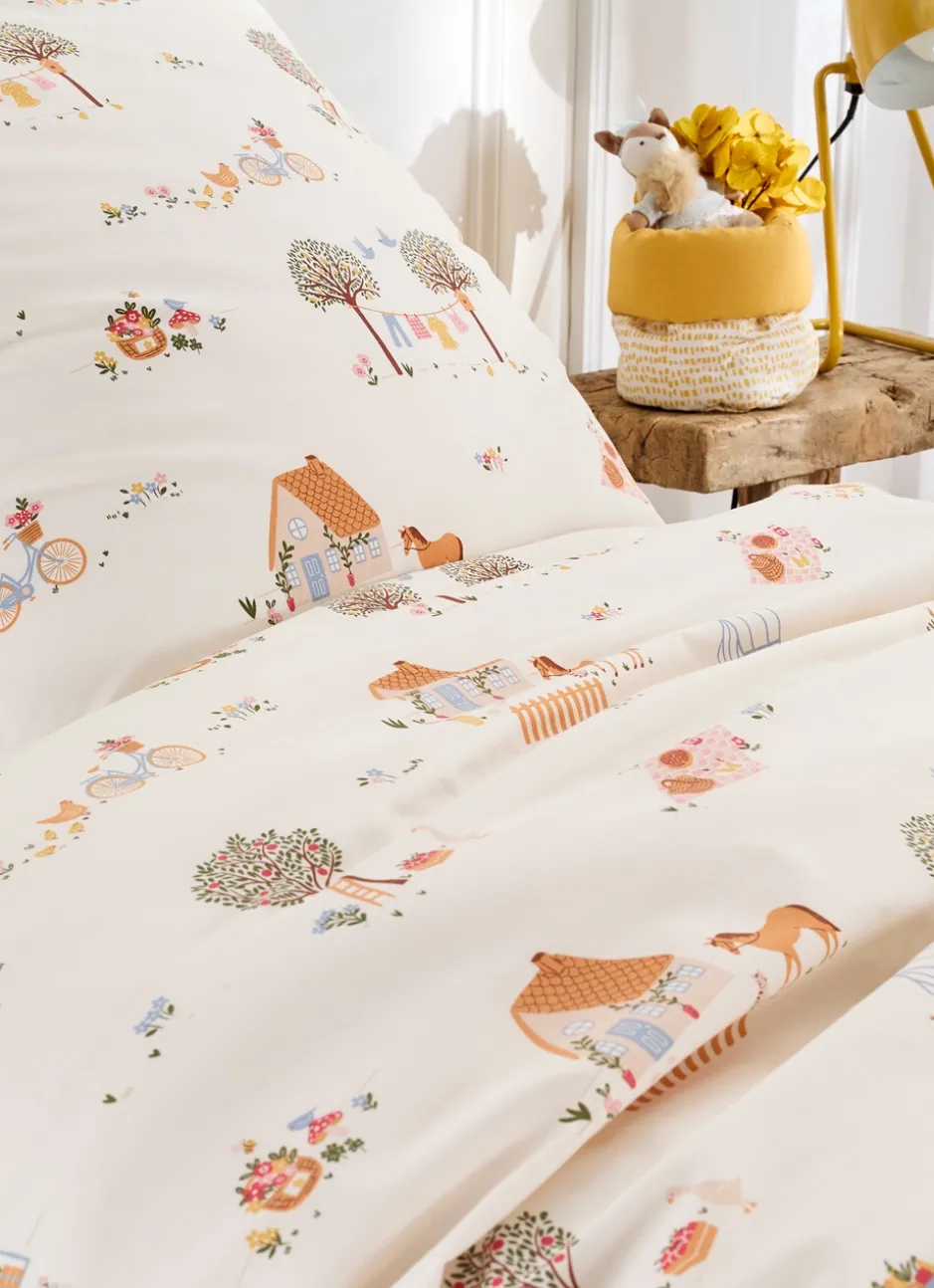 PARURE DE LIT BÉBÉ EN PERCALE DE COTON EGLANTINE MULTICOLORE