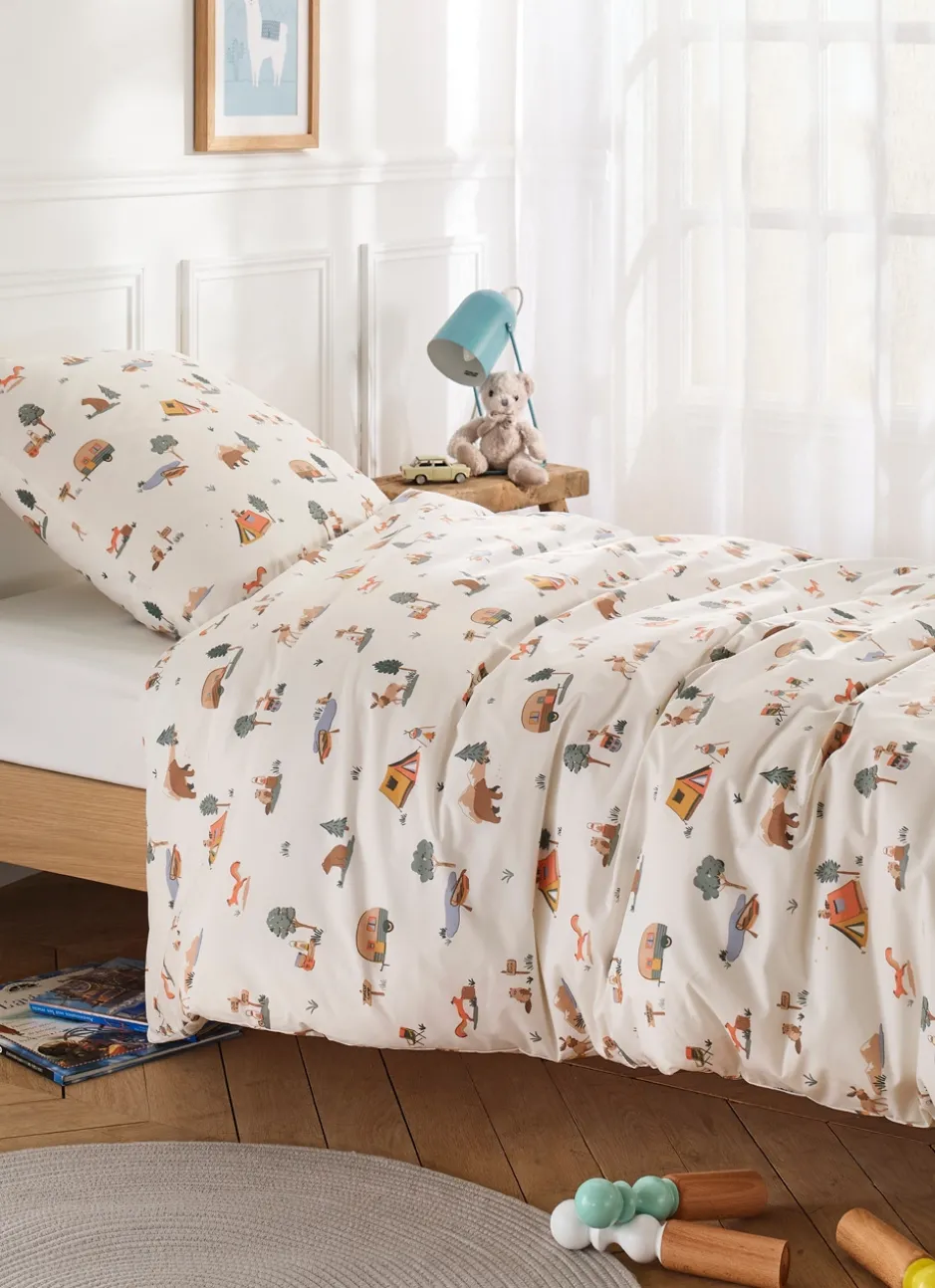 PARURE DE LIT BÉBÉ EN PERCALE WILD MULTICOLORE