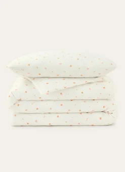 PARURE DE LIT ENFANT EN COTON MOTIF PETITS CŒURS MULTICOLORE