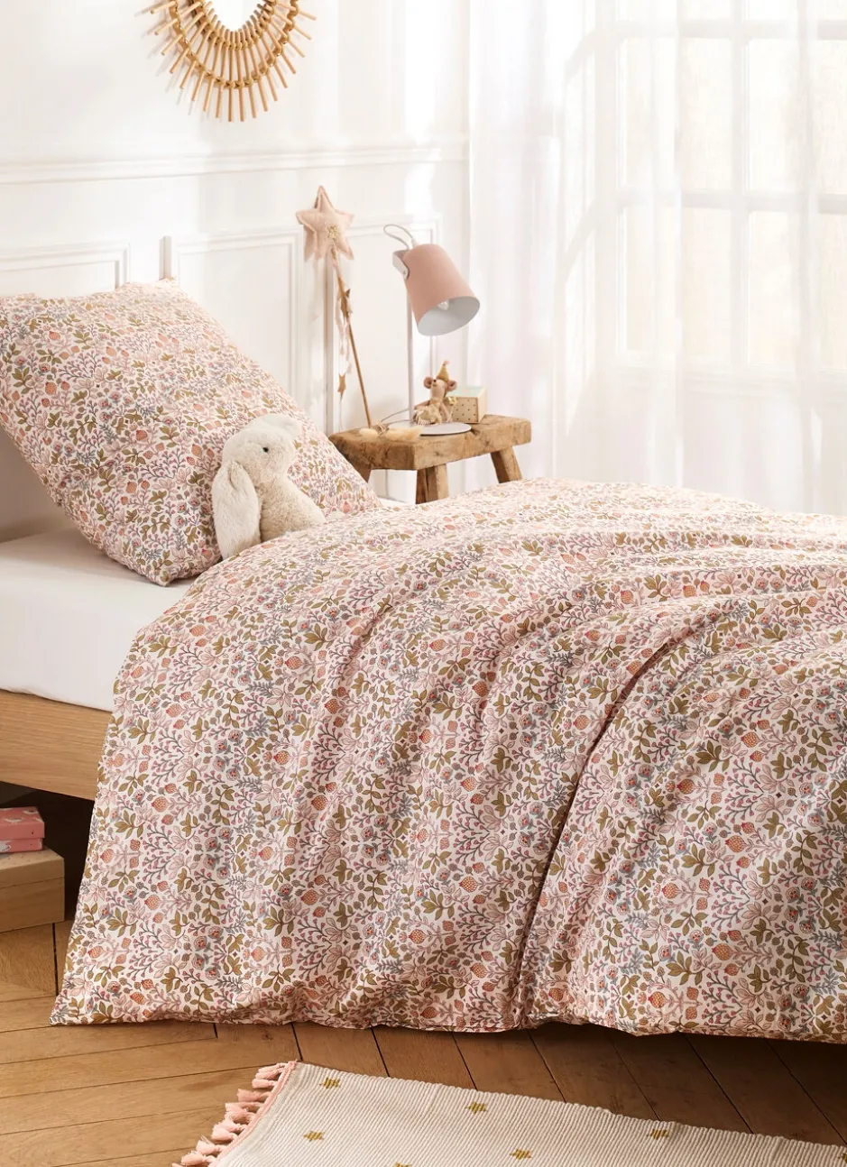 PARURE DE LIT ENFANT EN PERCALE MOTIF FLEURI JAISA MULTICOLORE