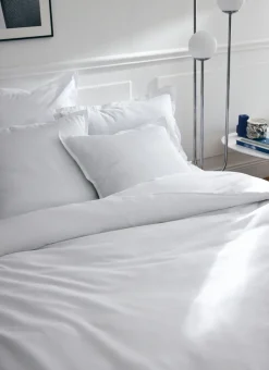 PARURE HOUSSE ET 2 TAIES EN SATIN DE COTON ARPEGE BLANC