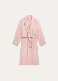 PEIGNOIR COL VELOURS CISELÉ ROSE