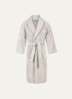 PEIGNOIR DE BAIN BRODÉ EN ÉPONGE 400GR GRIS CLAIR