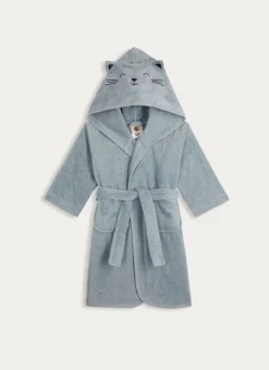 PEIGNOIR DE BAIN EN ÉPONGE CHATON BLEU
