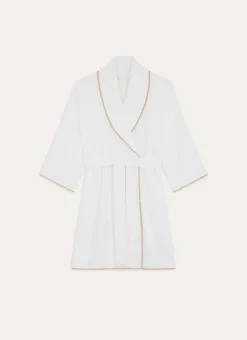 PEIGNOIR DE BAIN FINITION BOURDON OPÉRA BLANC/BEIGE