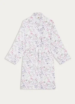PEIGNOIR FORME KIMONO EN VELOURS IMPRIMÉ MULTICOLORE