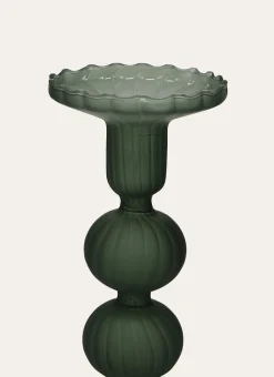 PETIT BOUGEOIR EN VERRE ROMANCE VERT MAT