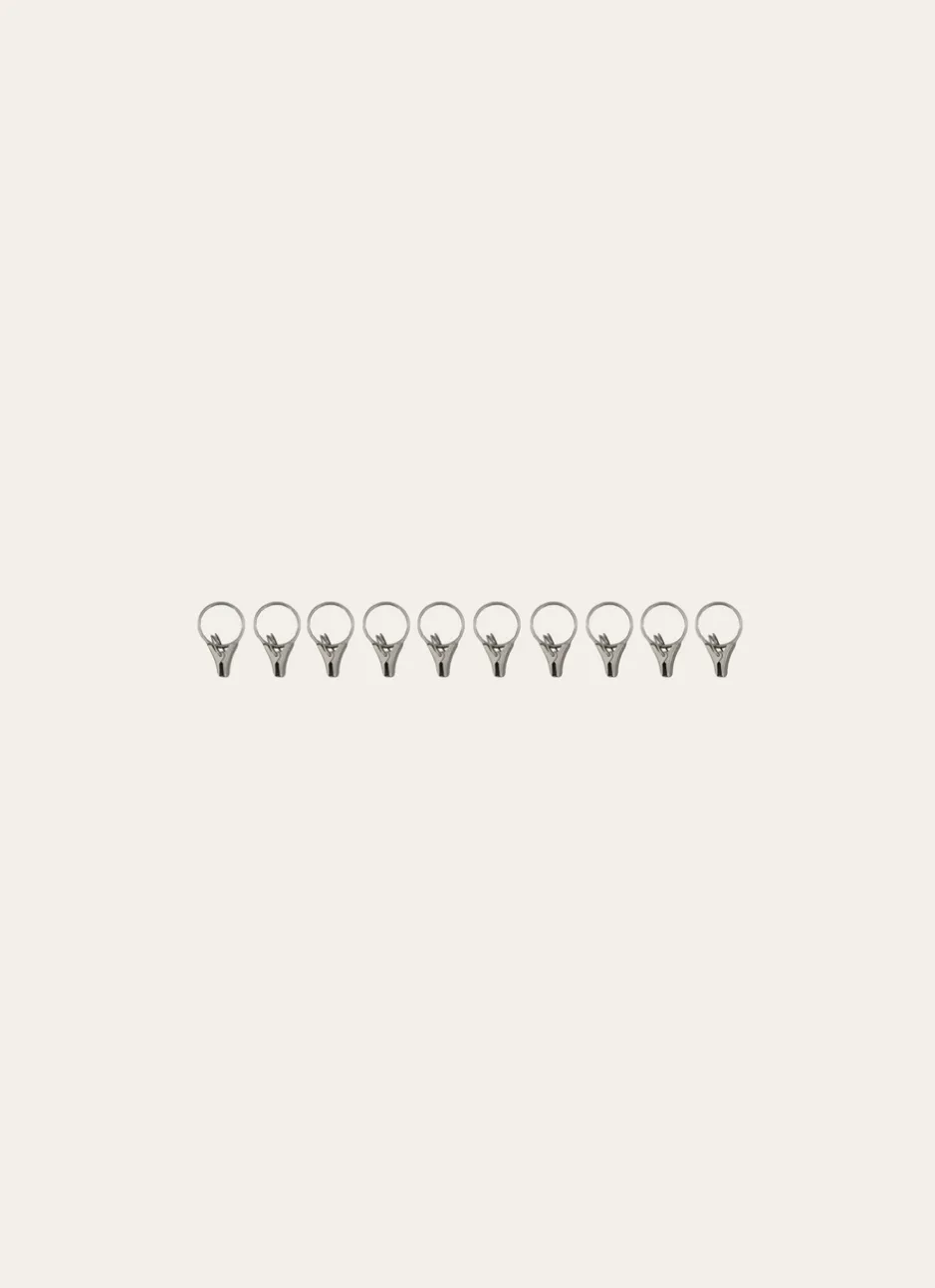 PETITS ANNEAUX À PINCES POUR RIDEAUX - DIAM2,2CM ARGENT