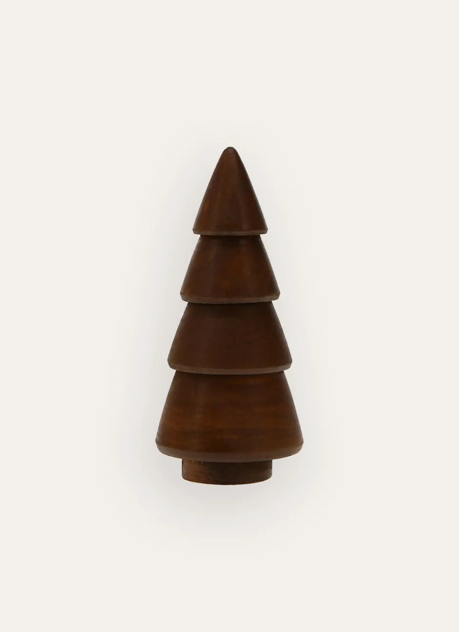 PETIT SAPIN DÉCORATIF EN BOIS BRUN