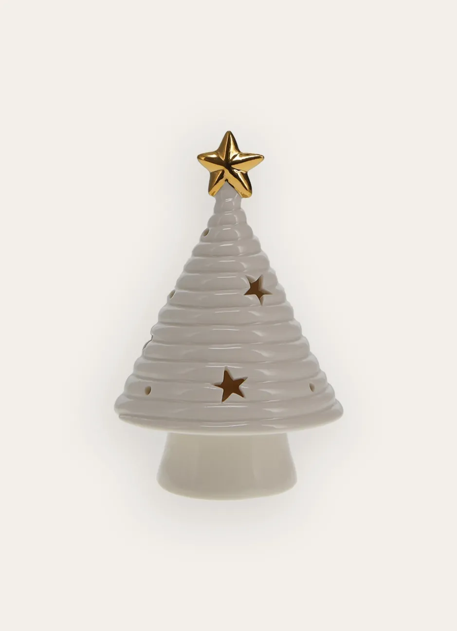 PETIT SAPIN DÉCORATIF ÉTOILE LUMINEUSE BLANC