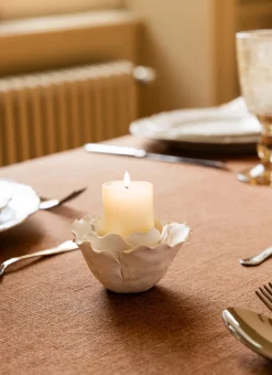 PHOTOPHORE FLEUR POUR BOUGIE BLANC MAT