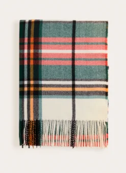 PLAID ÉCOSSAIS AVEC PORTE-PLAID IMITATION CUIR MULTICOLORE