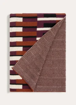 PLAID EN COTON EN MAILLE JACQUARD VIOLET