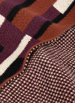 PLAID EN COTON EN MAILLE JACQUARD VIOLET