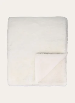 PLAID EN FAUSSE FOURRURE DOUBLÉ SHERPA ECRU