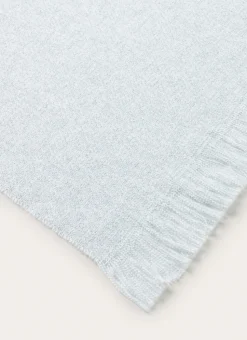PLAID EN TISSÉ EFFET GRANITÉ UNI BLEU