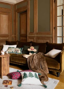 PLAID FAUSSE FOURRURE FAUVE BRUN