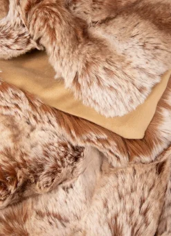 PLAID FAUSSE FOURRURE GRIZZLY BRUN