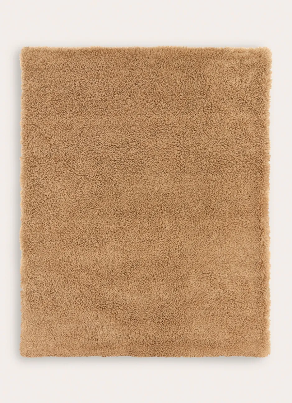 PLAID FOURRURE EFFET BOUCLETTE BRUN