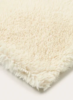 PLAID FOURRURE EFFET PELUCHE ECRU