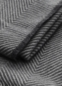 PLAID À MOTIFS CHEVRONS JACQUARD HANK GRIS